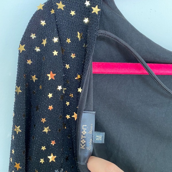 Low Cut Back Dress Black&Gold - Picture 4 of 4